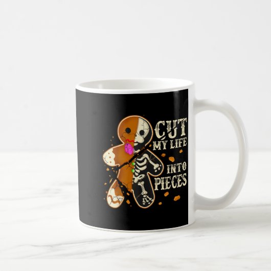 Cut My Life Into Eces Funny Gingerbread Christmas Kaffeetasse (Rechts)