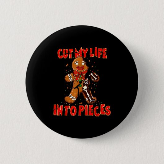 Cut My Life Into Eces Gingerbread Christmas Elder Button (Vorderseite)