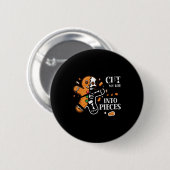 Cut My Life Into Eces Gingerbread Christmas Elder Button (Vorne & Hinten)