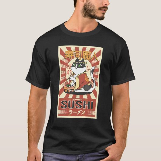 Cut Neko Sushi Katze T-Shirt (Vorderseite)