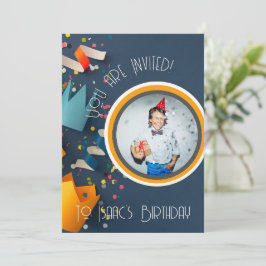 Cut Paper Crown Happy Birthday Name Foto Einladung