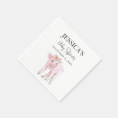 Cut Piggy Watercolor Baby Shower Boho Girl Serviette (Ecke)