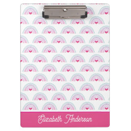 Cut Pink Boho Rainbow Girly Klemmbrett