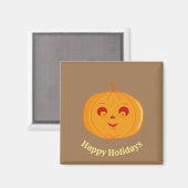 Cut Pumpkin Face Magnet (Vorderseite/Rückseite)