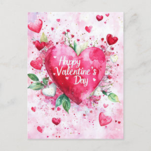 Cut rosa Herz Valentins Gruß Postkarte