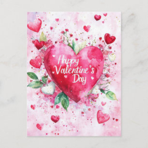 Cut rosa Herz Valentins Gruß Postkarte