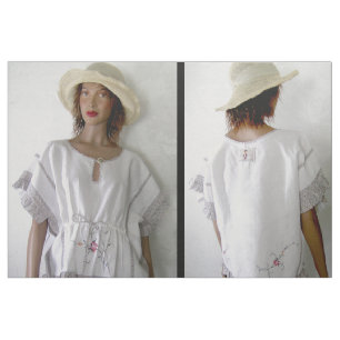 Cut & Sew Mode Boho Kreuzstich Stickerei Oberteil Stoff