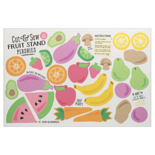 Cut & Sew Obstständer - Fun DIY Plushies Stoff (Fat Quarter (45,7 x 55,9 cm))