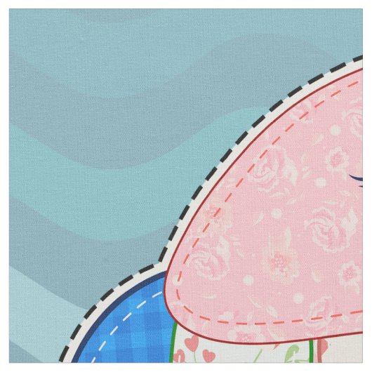 Cut & Sew Patchwork Fisch - DICKE Stoff (Nahaufnahme)