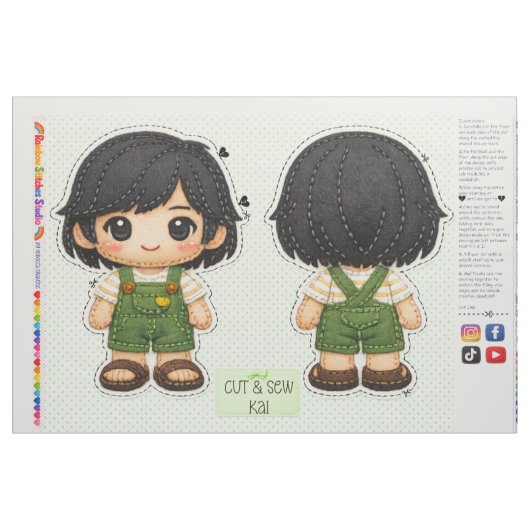 Cut & Sew Plüsch - Kinder nähen für Anfänger Stoff (Fat Quarter (45,7 x 55,9 cm))
