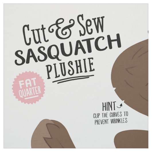 Cut & Sew Sasquatch Fabric - Fun DIY Plush Stoff (Muster)