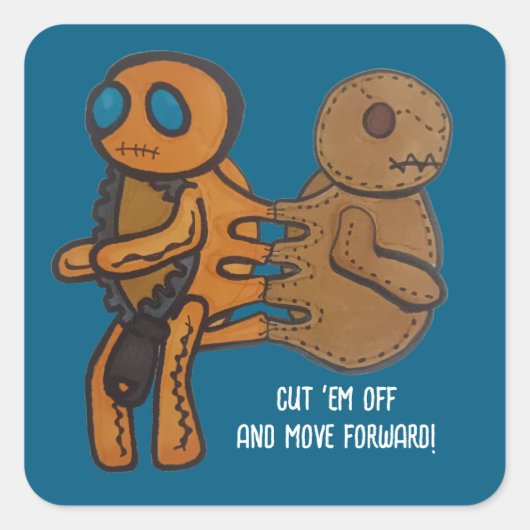 Cut sie aus quadratischer aufkleber (Vorderseite)