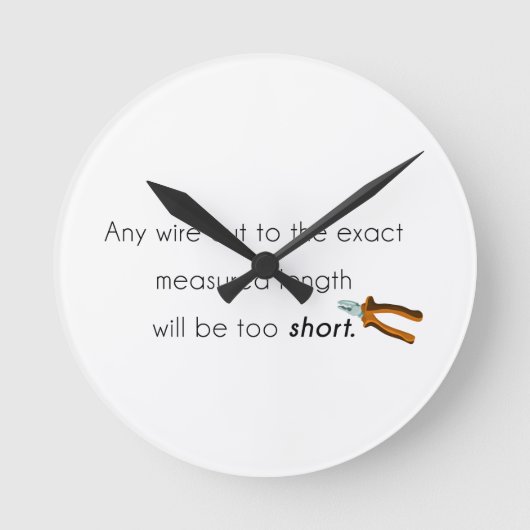 Cut too short! runde wanduhr (Vorderseite)