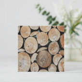 Cut Tree Branch Logs Stacked Pattern Photograph  Karte (Stehend Vorderseite)