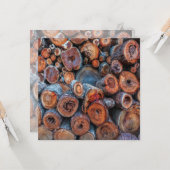 Cut Tree Logs Stacked Together Pattern Photograph Karte (Vorderseite/Rückseite Beispiel)