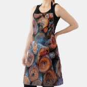 Cut Tree Logs Stacked Together Pattern Photograph Schürze (InSitu)