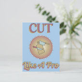 Cut wie ein Pro Cooking Thema Postkarte (Stehend Vorderseite)
