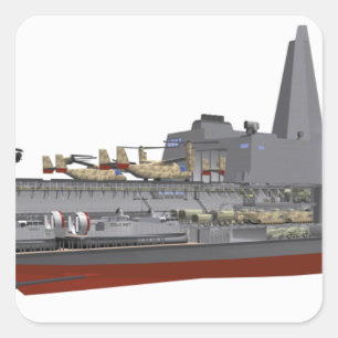 Cutaway-Abbildung Quadratischer Aufkleber