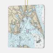 Cutchhogue Habor Nautical Chart Keramikornament (Links)