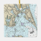 Cutchhogue Habor Nautical Chart Keramikornament (Vorderseite)