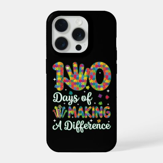 Cute 100 Days Making A Difference Puzzle Inclusion iPhone Hülle (Rückseite)