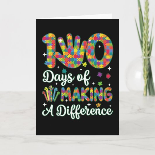 Cute 100 Days Making A Difference Puzzle Inclusion Karte (Vorderseite)