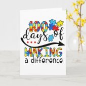 Cute 100 Days Making A Difference Puzzle Inclusion Karte (Gelbe Blume)