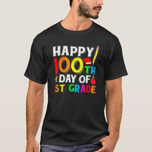 Cute 100 Days Of 1st Grade Happy 100th Day Of Scho T-Shirt (Vorderseite)