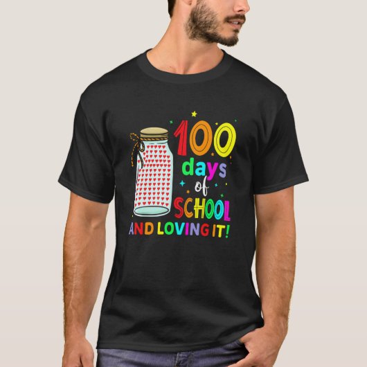 Cute 100 Days Of School And Loving It Teacher Stud T-Shirt (Vorderseite)
