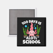 Cute 100 Days Of School Axolotl Alotl Pun Girls Bo Magnet (Vorderseite/Rückseite)