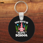 Cute 100 Days Of School Axolotl Alotl Pun Girls Bo Schlüsselanhänger (Vorderseite)