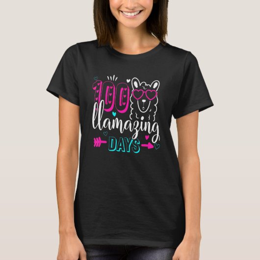 Cute 100 Llamazing Days Llama 100th Day Teacher Ki T-Shirt (Vorderseite)