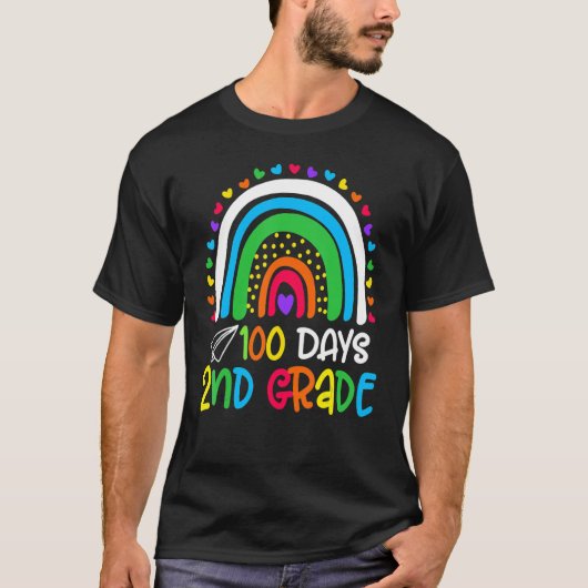 Cute 100th Day Of School 100 Days Smarter 2nd Grad T-Shirt (Vorderseite)