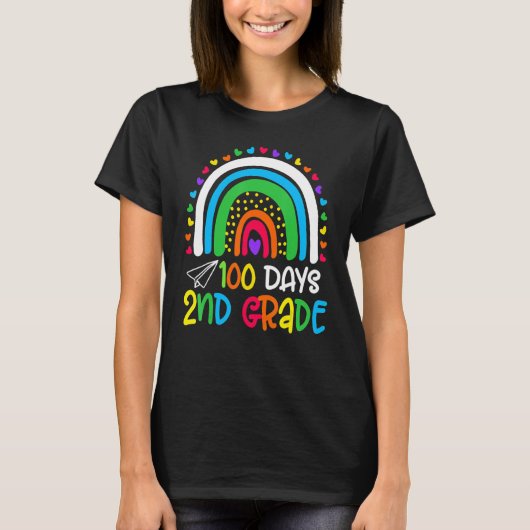 Cute 100th Day Of School 100 Days Smarter 2nd Grad T-Shirt (Vorderseite)