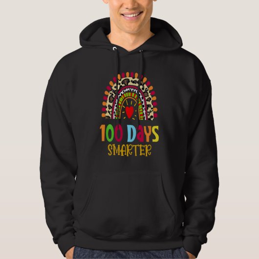 Cute 100th Day of School 100 Days Smarter Rainbow  Hoodie (Vorderseite)