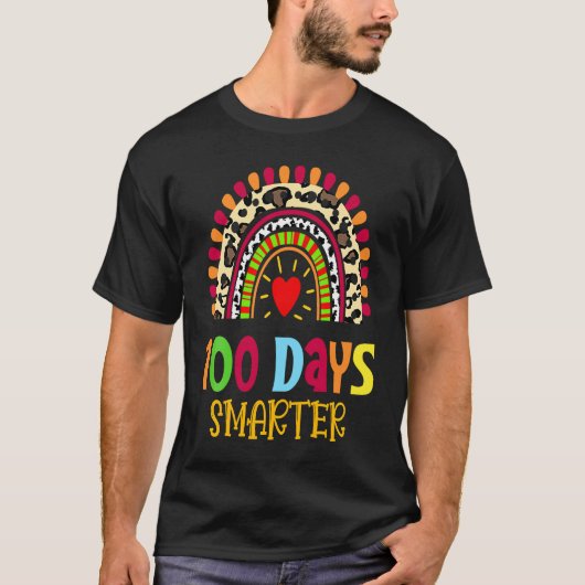 Cute 100th Day of School 100 Days Smarter Rainbow  T-Shirt (Vorderseite)