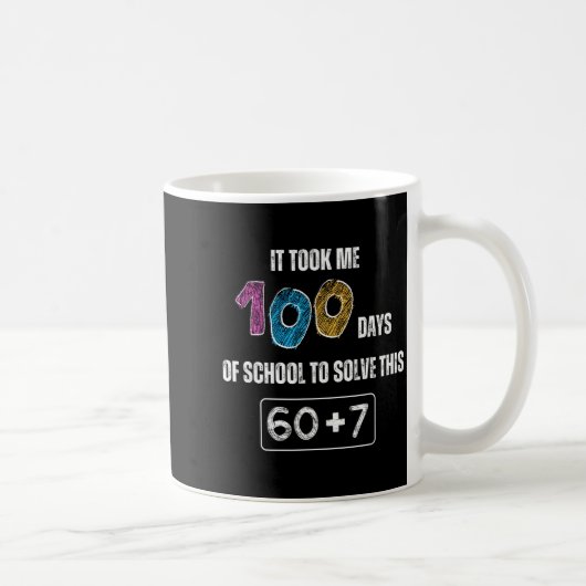 Cute 100th Day Of School Math Student Teacher Humo Kaffeetasse (Rechts)