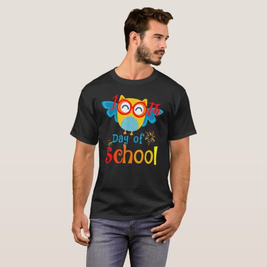 Cute 100th Day Of School Owl Lover 100 Days Teache T-Shirt (Vorne ganz)