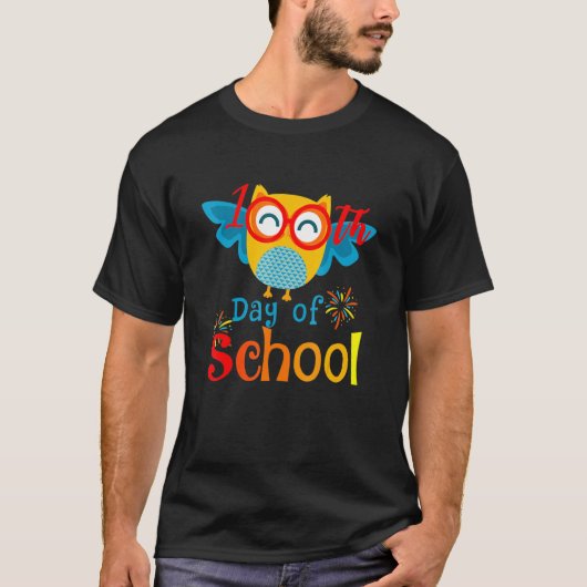 Cute 100th Day of School Owl Lover 100 days Teache T-Shirt (Vorderseite)