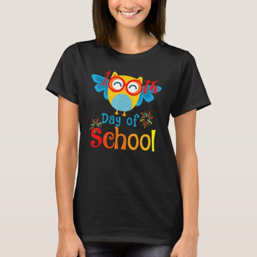 Cute 100th Day Of School Owl Lover 100 Days Teache T-Shirt (Vorderseite)