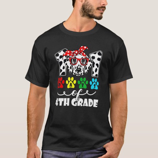 Cute 101 Days School Dog Lover 4th Grade 100 Days T-Shirt (Vorderseite)