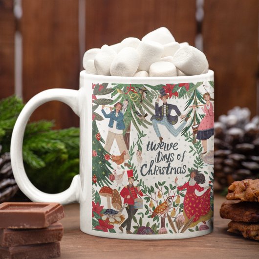 Cute 12 Days of Christmas Classic Illustration Kaffeetasse
