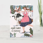 Cute 12 days of Christmas eight maids a milking Karte (Vorderseite)
