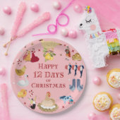 Cute 12 Days of Christmas Vintage Midcentury Pappteller (Party)