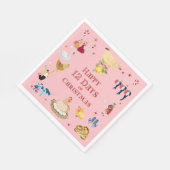 Cute 12 Days of Christmas Vintage Midcentury Serviette (Ecke)