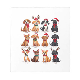 Cute 12 Dogs Xmas Funny Dog Lovers Christmas Dog M Notizblock