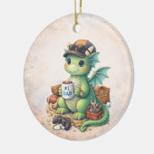 Cute #1 Dad Dragon Christmas Ornament (Links)