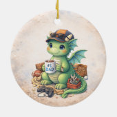Cute #1 Dad Dragon Christmas Ornament (Hinten)
