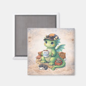 Cute #1 Dad Dragon Magnet – Adorable Father’s Day  (Vorderseite/Rückseite)