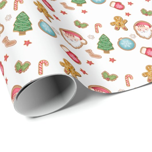 Cute 2025 Kids Christmas Wrapping Paper Geschenkpapier (Rolleneckpunkt)